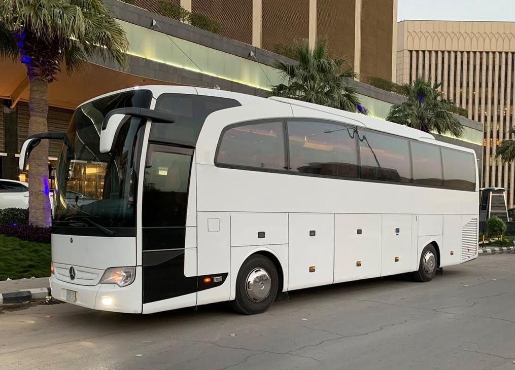 White Mercedes coach