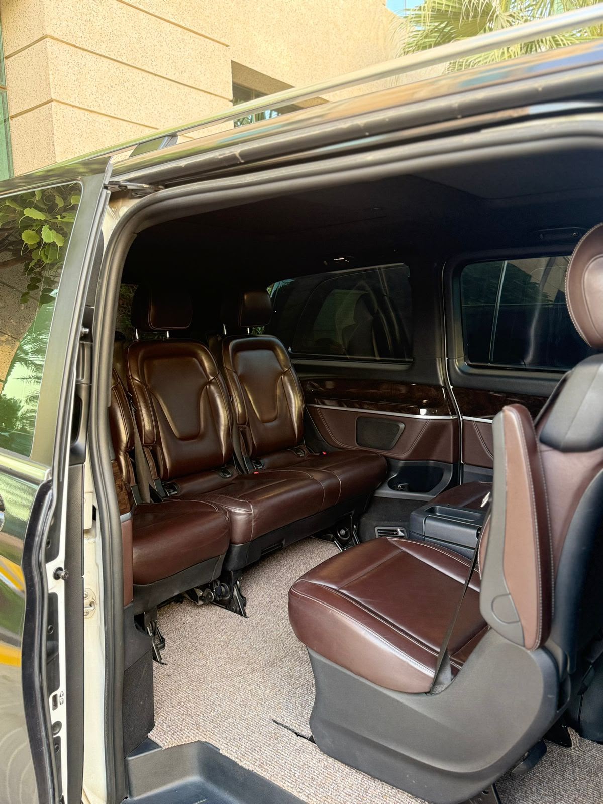 Brown leather seats